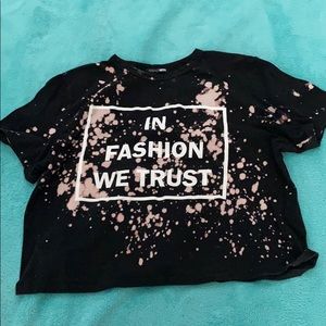 Bleach distressed fashion nova crop top